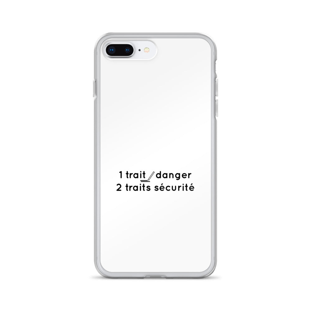 Coque iPhone 1 trait danger 2 traits sécurité - Sedurro