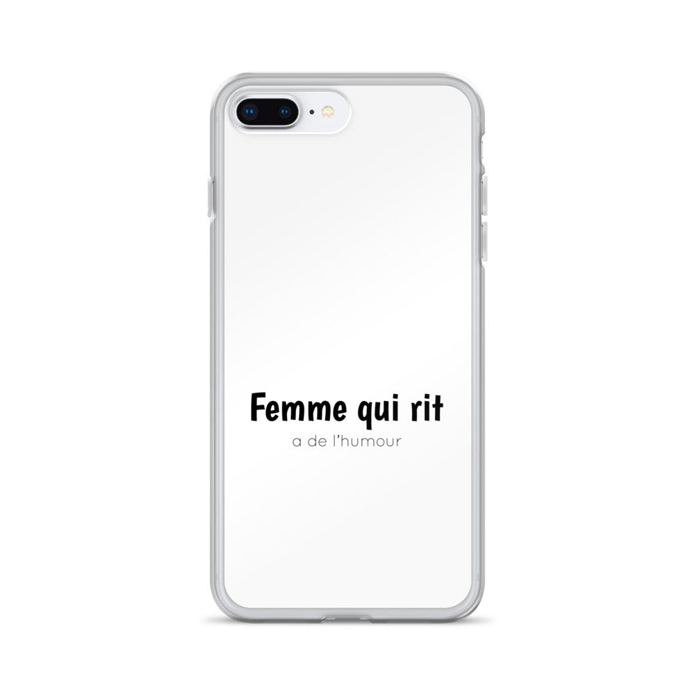 Coque iPhone Femme qui rit a de l'humour - Sedurro