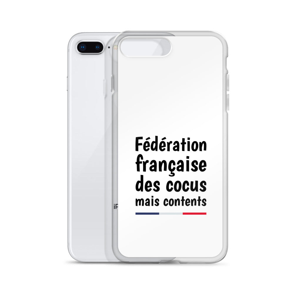 Coque iPhone Fédération française des cocus mais contents - Sedurro