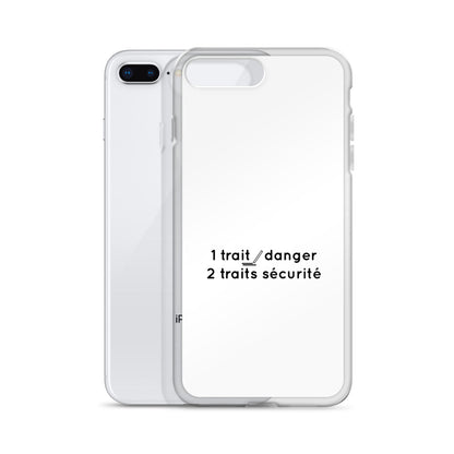 Coque iPhone 1 trait danger 2 traits sécurité - Sedurro