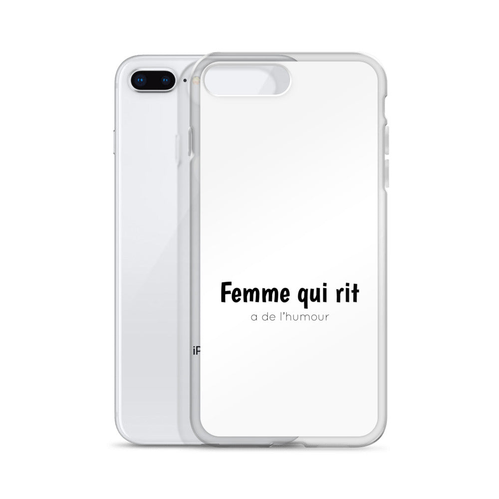 Coque iPhone Femme qui rit a de l'humour - Sedurro