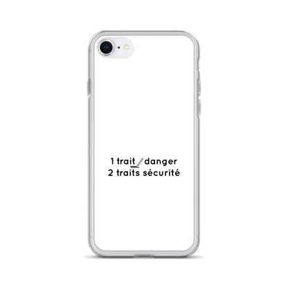 Coque iPhone 1 trait danger 2 traits sécurité - Sedurro