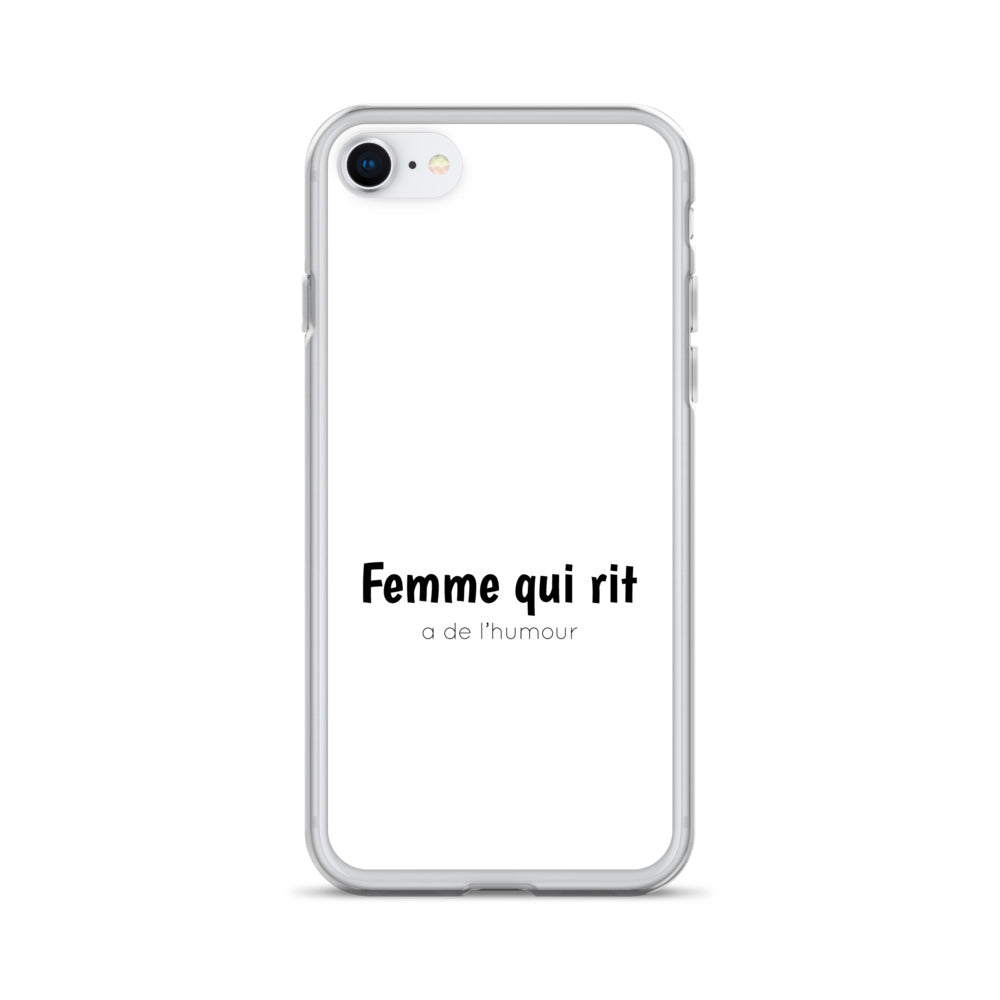 Coque iPhone Femme qui rit a de l'humour - Sedurro