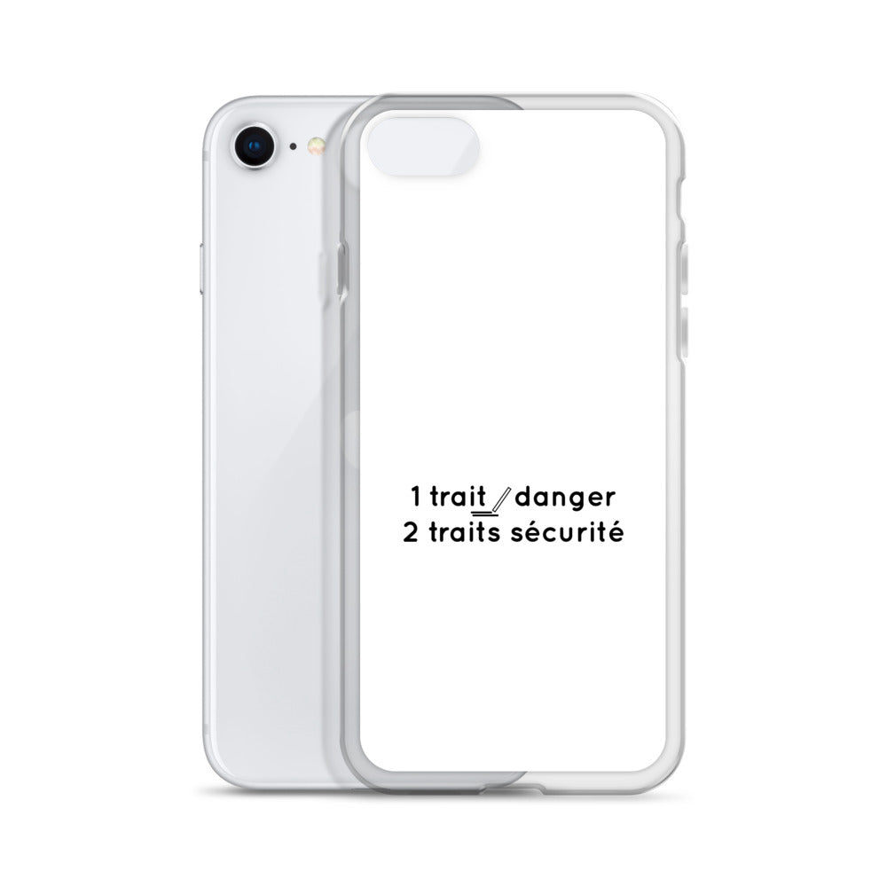 Coque iPhone 1 trait danger 2 traits sécurité - Sedurro