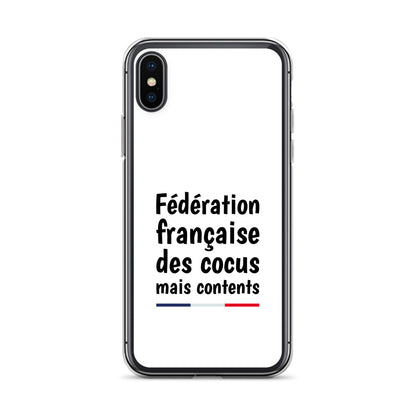 Coque iPhone Fédération française des cocus mais contents - Sedurro