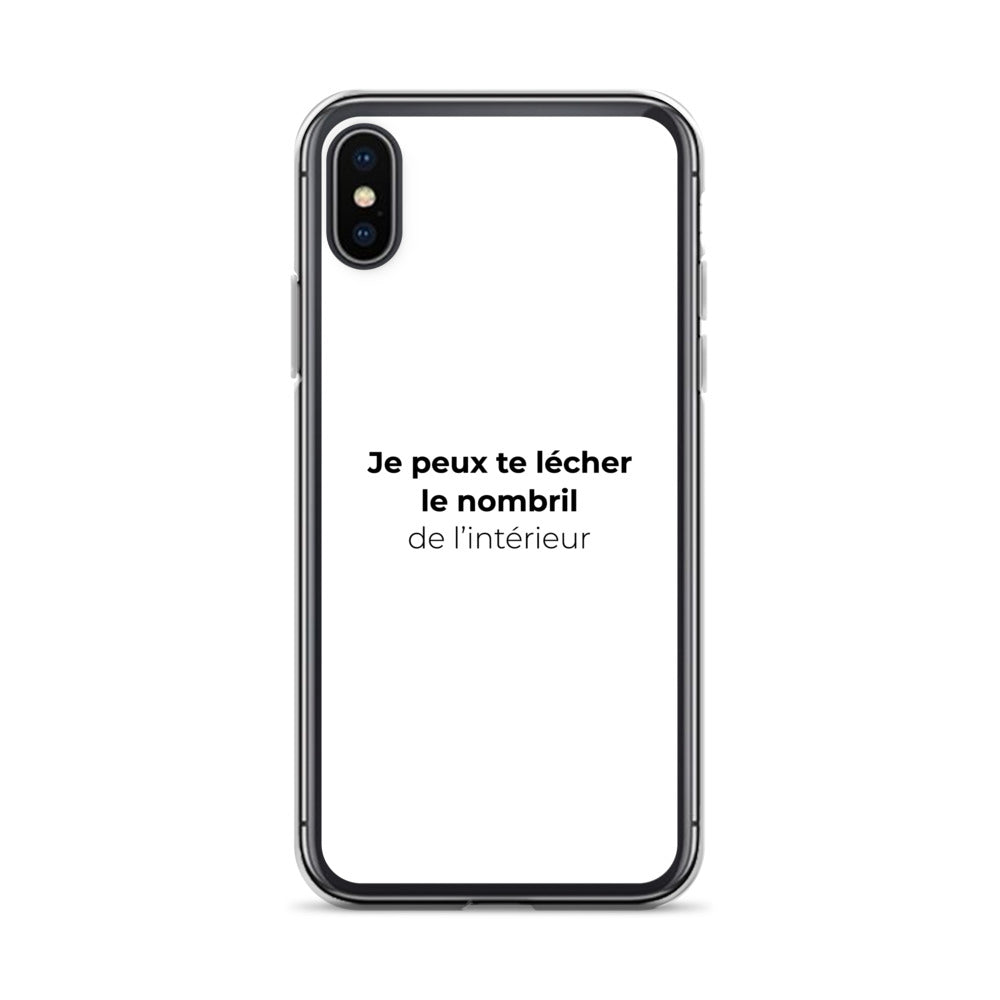 Coque iPhone Je peux te lécher le nombril de l'intérieur - Sedurro