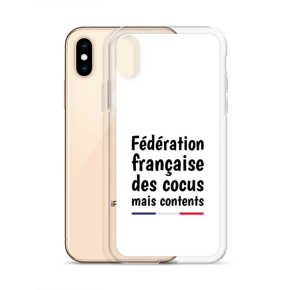 Coque iPhone Fédération française des cocus mais contents - Sedurro