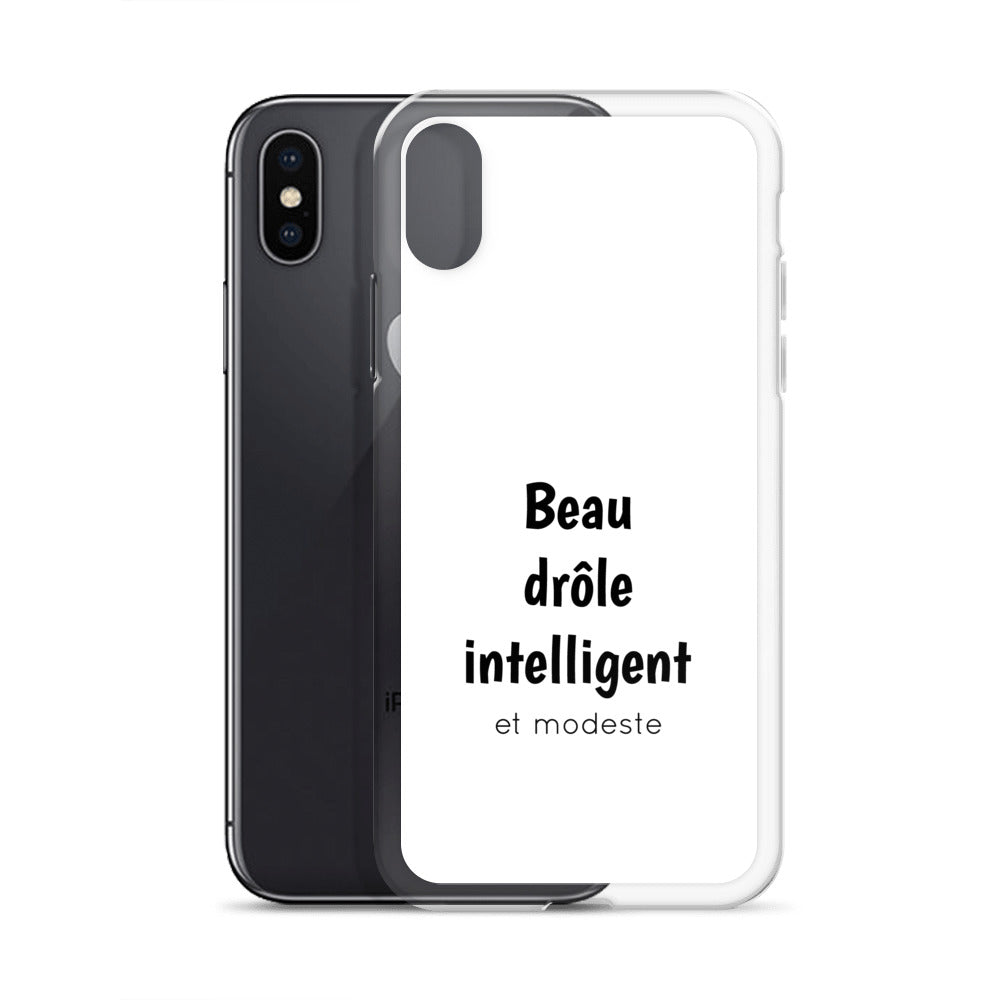 Coque iPhone Beau drôle intelligent et modeste - Sedurro