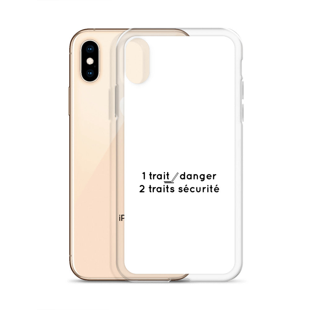 Coque iPhone 1 trait danger 2 traits sécurité - Sedurro