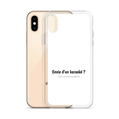 Coque iPhone Envie d'un karaoké j'ai un micro pénis - Sedurro