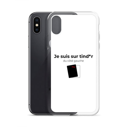 Coque iPhone Je suis sur tind*r du côté gauche - Sedurro