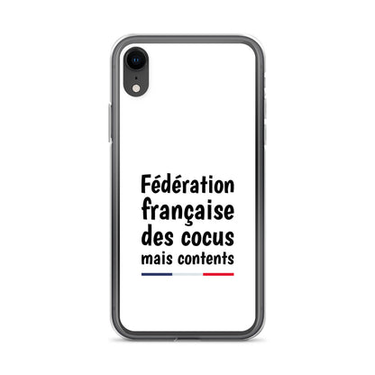 Coque iPhone Fédération française des cocus mais contents - Sedurro