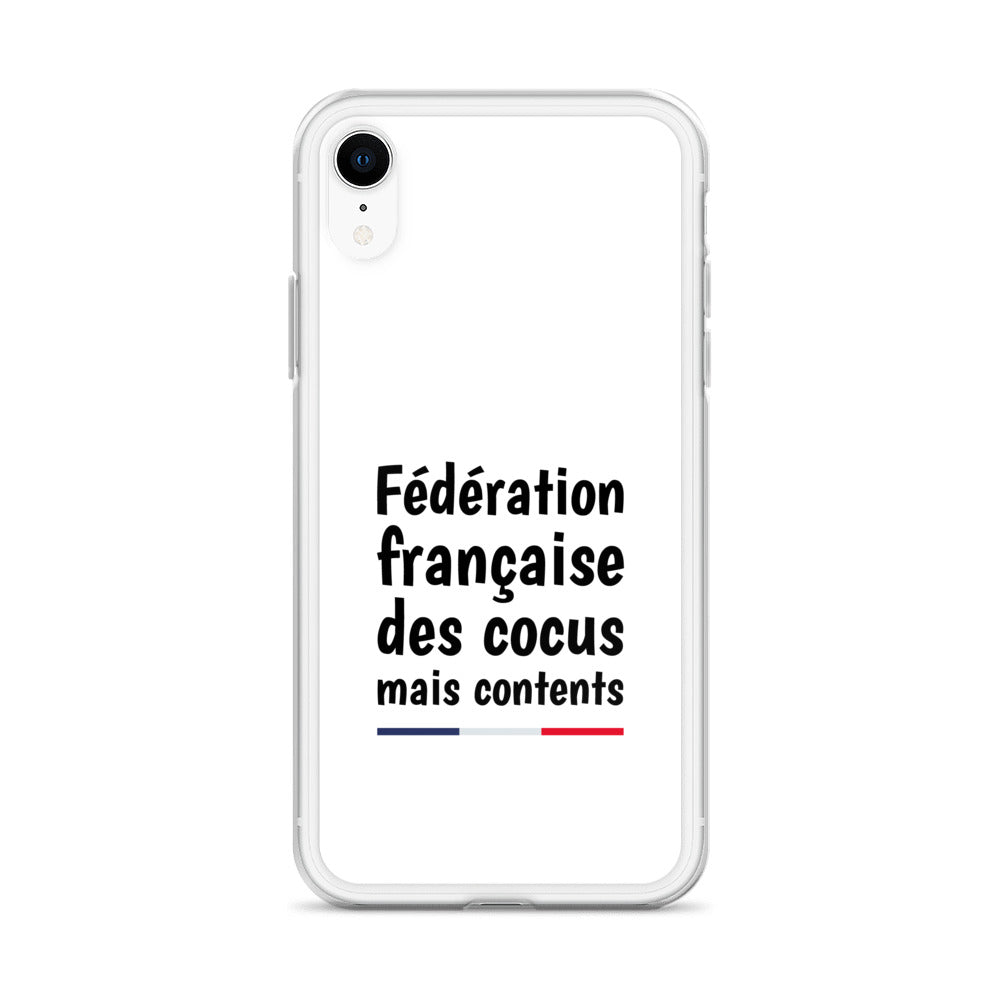 Coque iPhone Fédération française des cocus mais contents - Sedurro