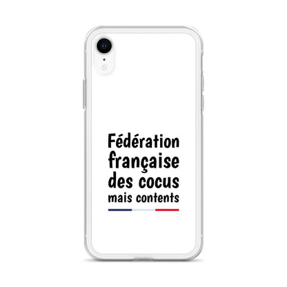 Coque iPhone Fédération française des cocus mais contents - Sedurro