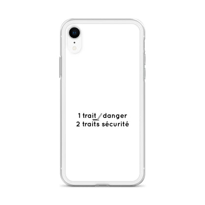 Coque iPhone 1 trait danger 2 traits sécurité - Sedurro