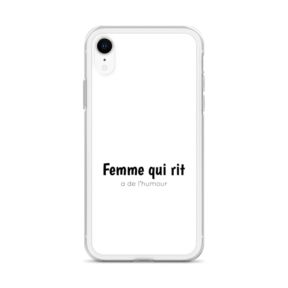 Coque iPhone Femme qui rit a de l'humour - Sedurro