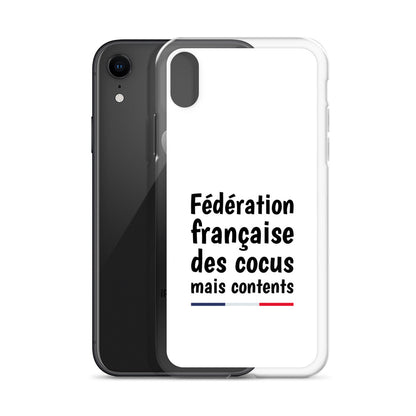 Coque iPhone Fédération française des cocus mais contents - Sedurro