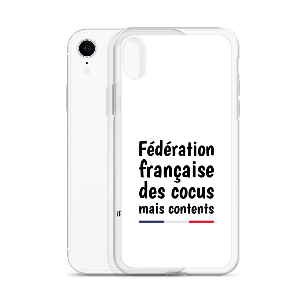 Coque iPhone Fédération française des cocus mais contents - Sedurro