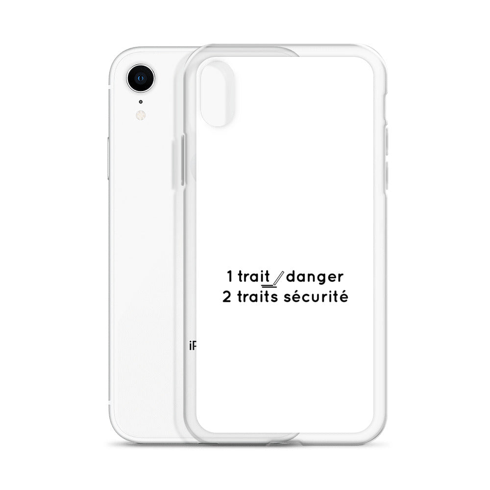 Coque iPhone 1 trait danger 2 traits sécurité - Sedurro