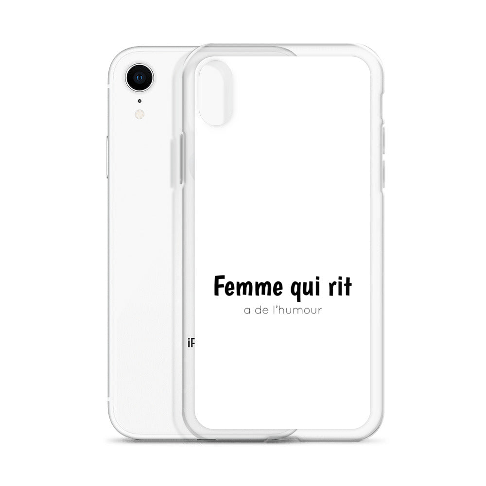 Coque iPhone Femme qui rit a de l'humour - Sedurro