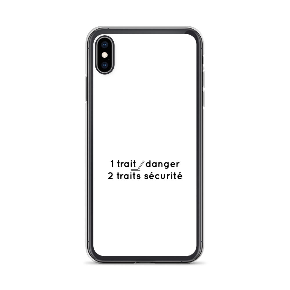 Coque iPhone 1 trait danger 2 traits sécurité - Sedurro