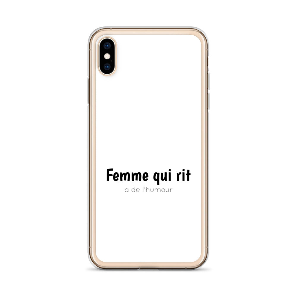 Coque iPhone Femme qui rit a de l'humour - Sedurro