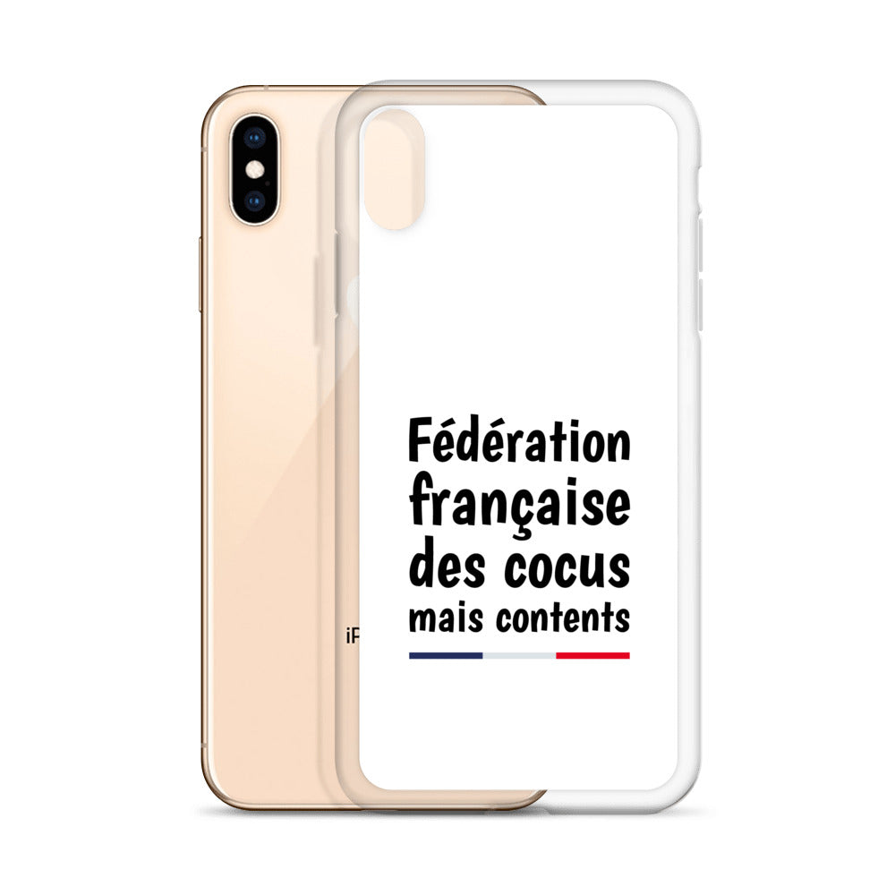 Coque iPhone Fédération française des cocus mais contents - Sedurro