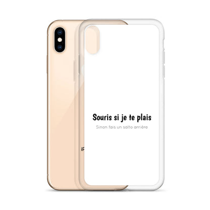 Coque iPhone Souris si je te plais sinon fais un salto arrière - Sedurro