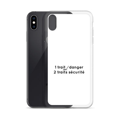 Coque iPhone 1 trait danger 2 traits sécurité - Sedurro