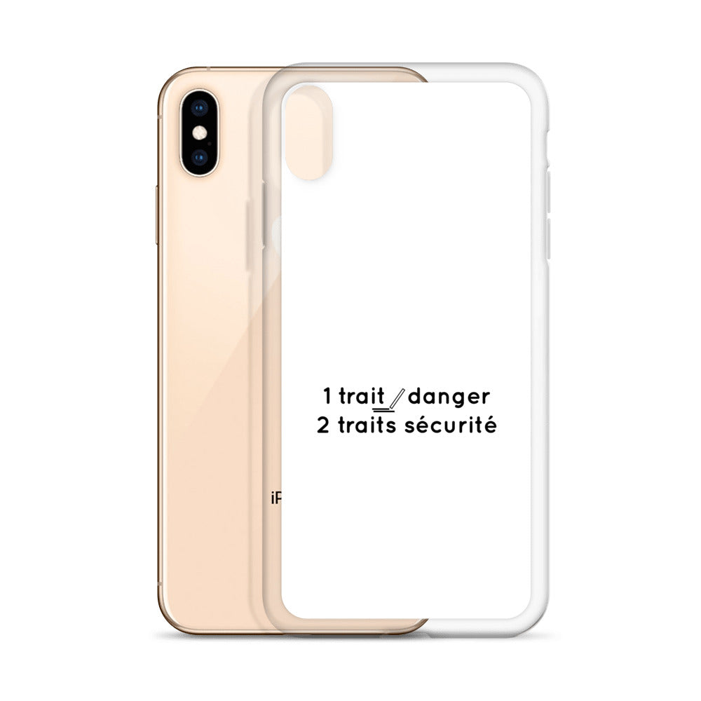 Coque iPhone 1 trait danger 2 traits sécurité - Sedurro