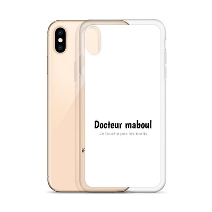 Coque iPhone Docteur maboul je touche pas les bords - Sedurro