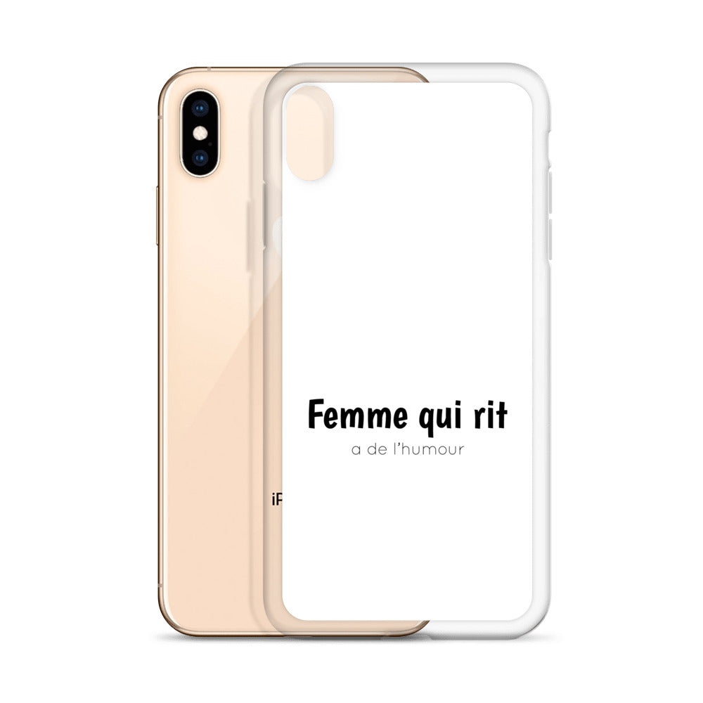 Coque iPhone Femme qui rit a de l'humour - Sedurro