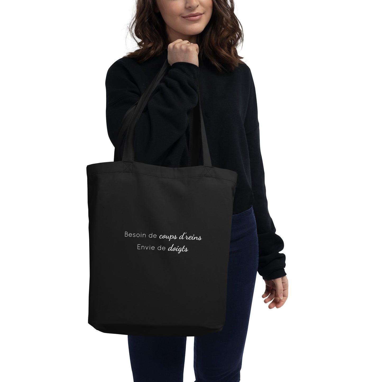 Tote bag bio Besoin de coups de reins envie de doigts - Sedurro