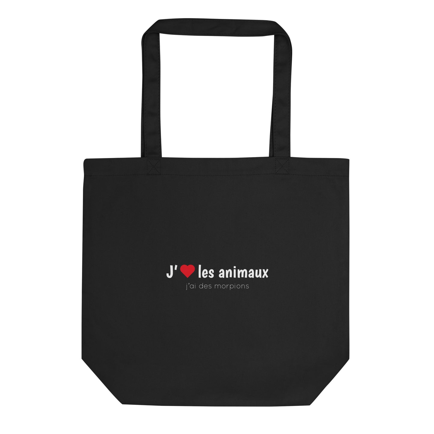 Tote bag bio J'aime les animaux j'ai des morpions Sedurro