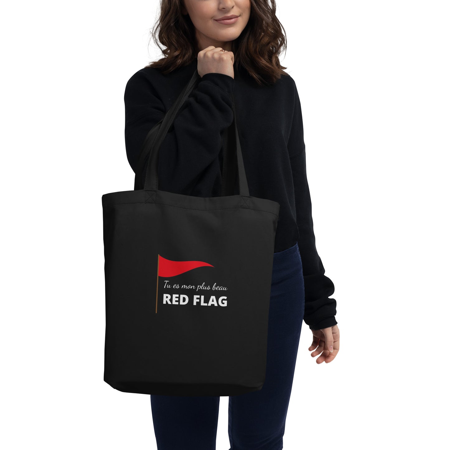 Tote bag bio Tu es mon plus beau red flag