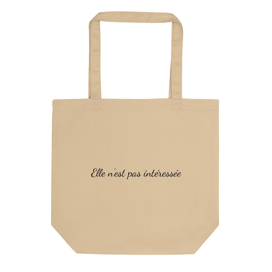 Tote bag bio Elle n'est pas intéressée Sedurro