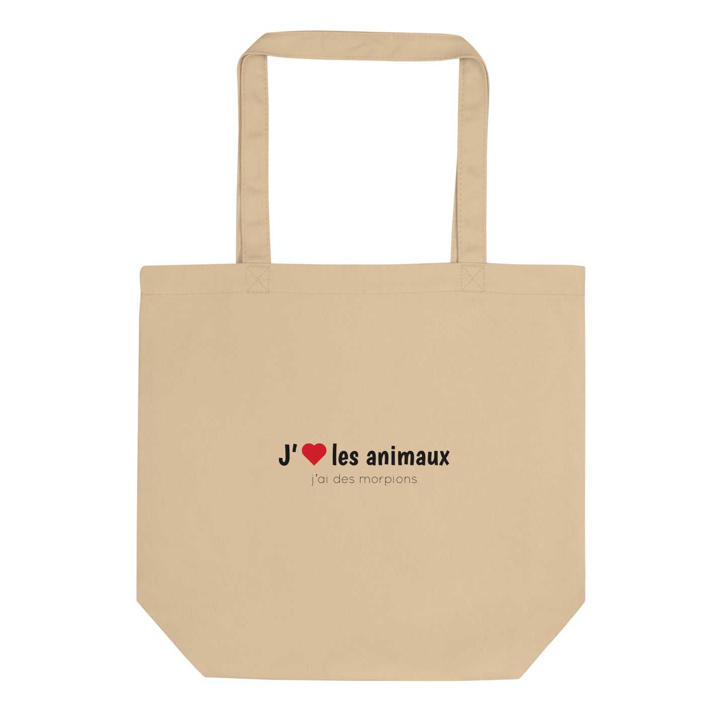 Tote bag bio J'aime les animaux j'ai des morpions Sedurro