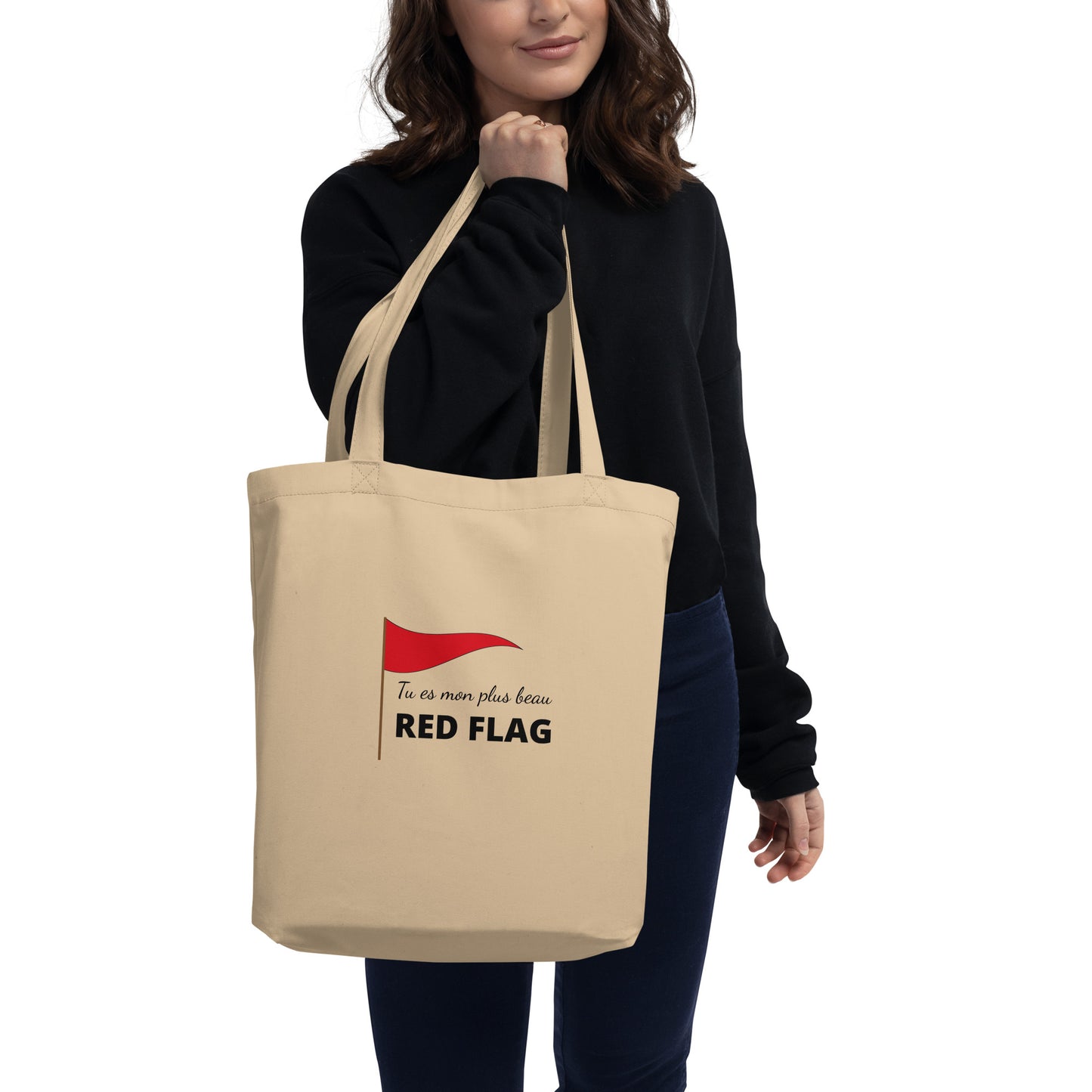 Tote bag bio Tu es mon plus beau red flag