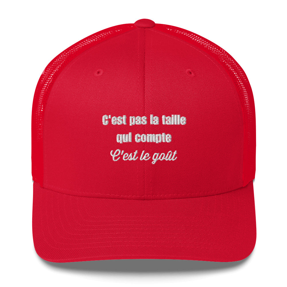 Casquette brodée C'est pas la taille qui compte c'est le goût - Sedurro