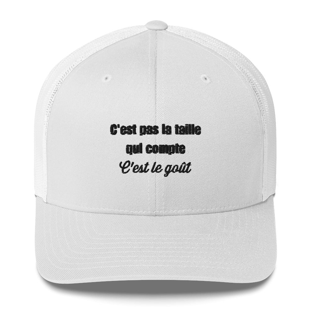 Casquette brodée C'est pas la taille qui compte c'est le goût - Sedurro