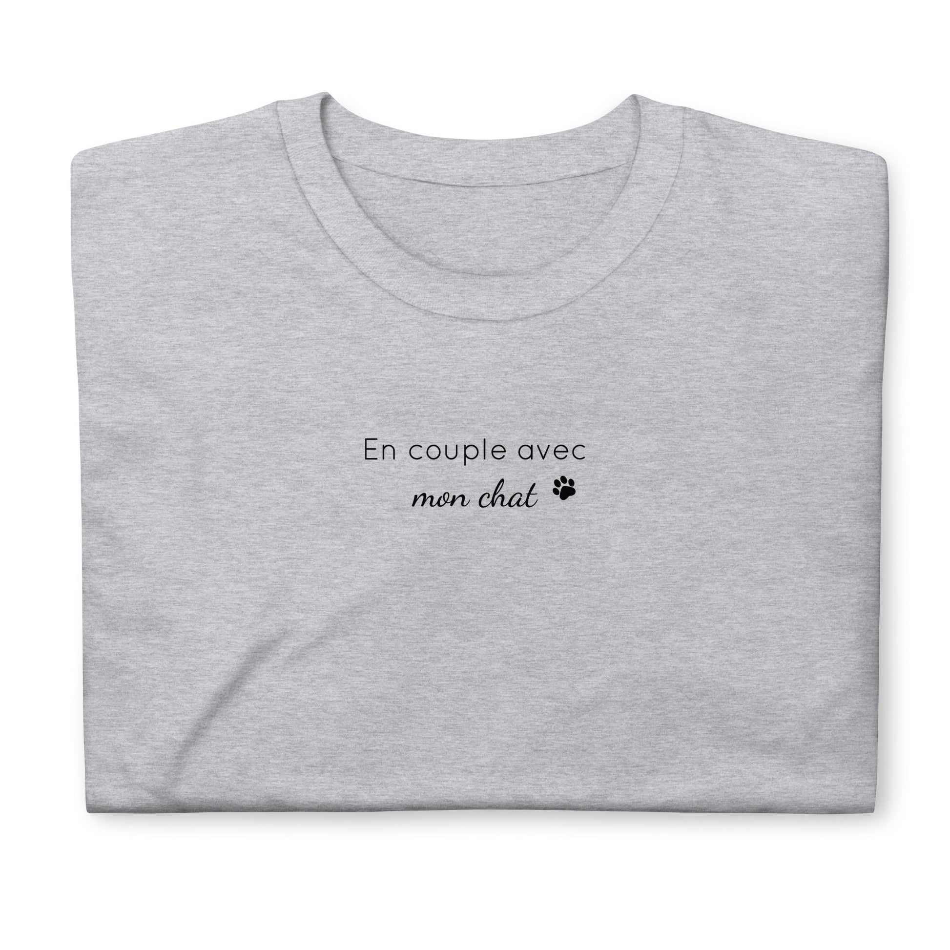 T-shirt unisexe En couple avec mon chat - Sedurro