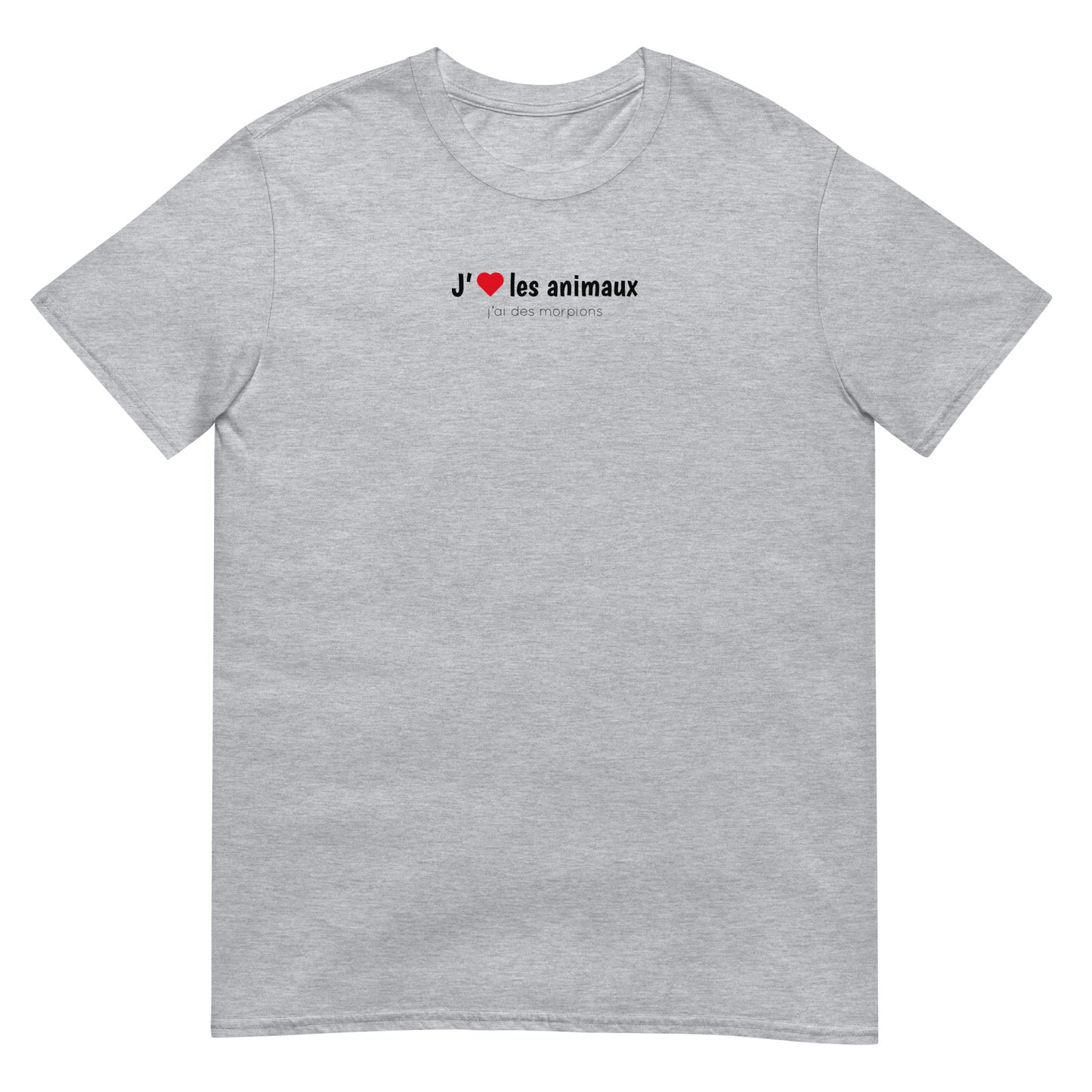 T-shirt unisexe J'aime les animaux j'ai des morpions Sedurro