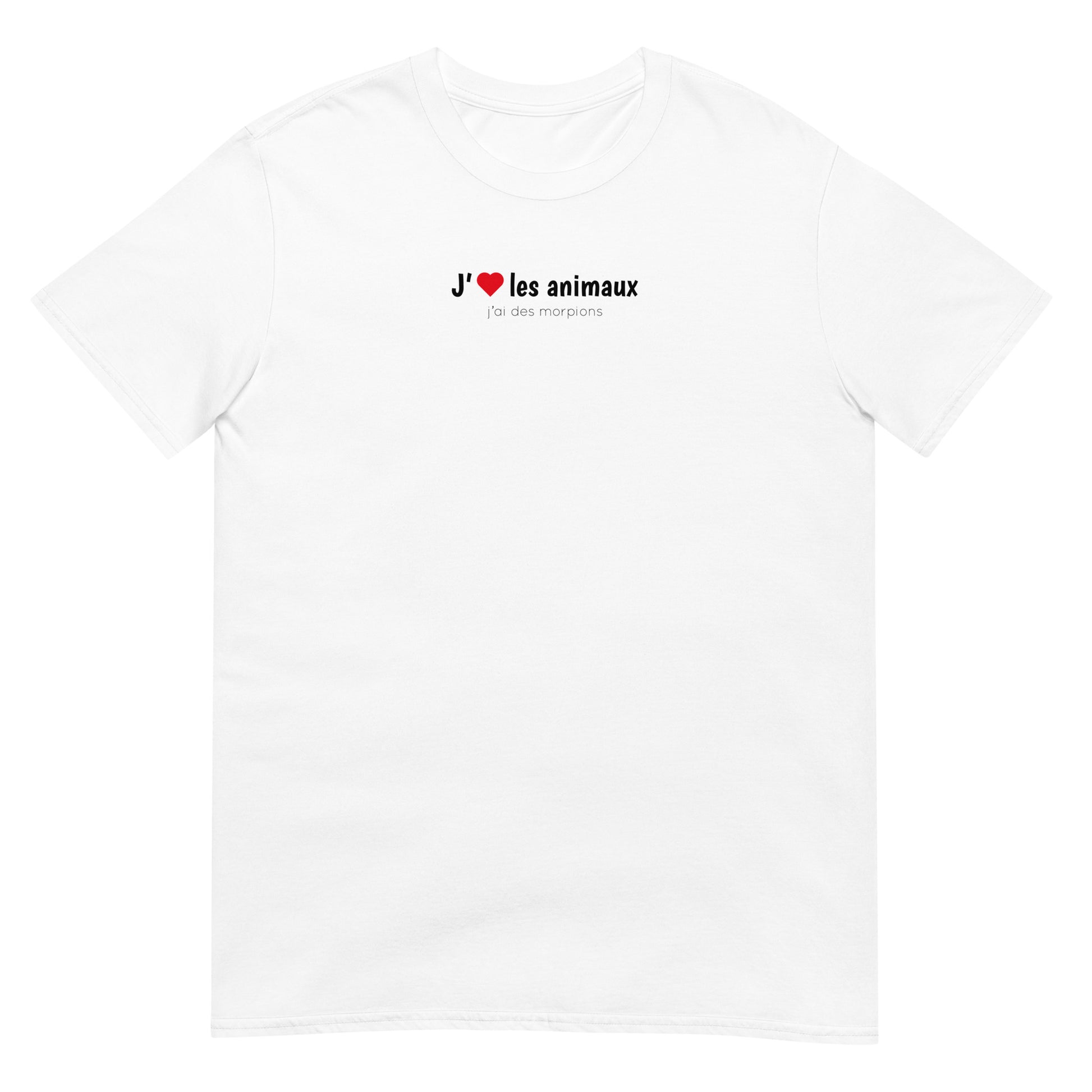 T-shirt unisexe J'aime les animaux j'ai des morpions Sedurro