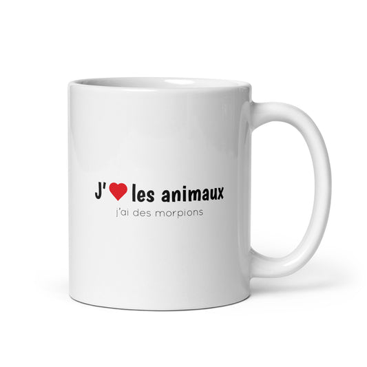 Mug J'aime les animaux j'ai des morpions Sedurro